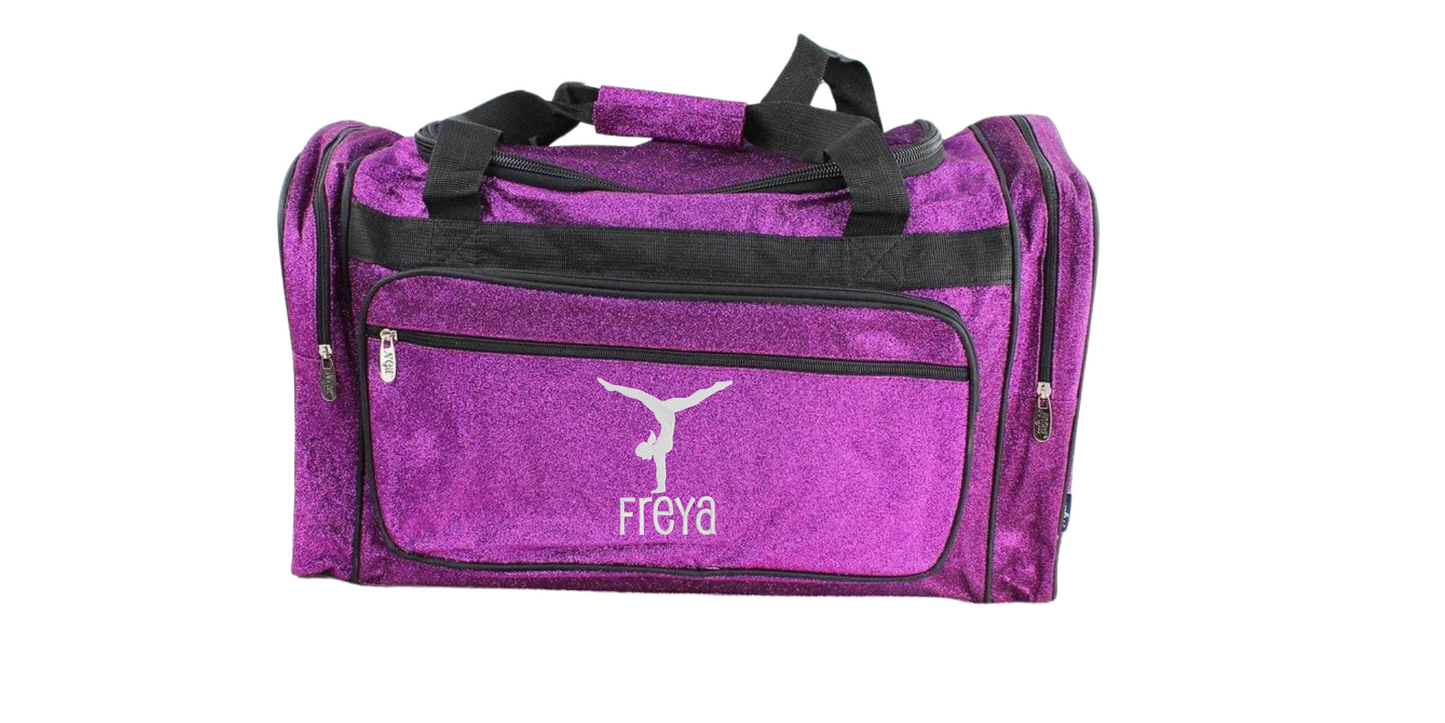 Gymnast Duffel Bag Glitter 23 Inches Green