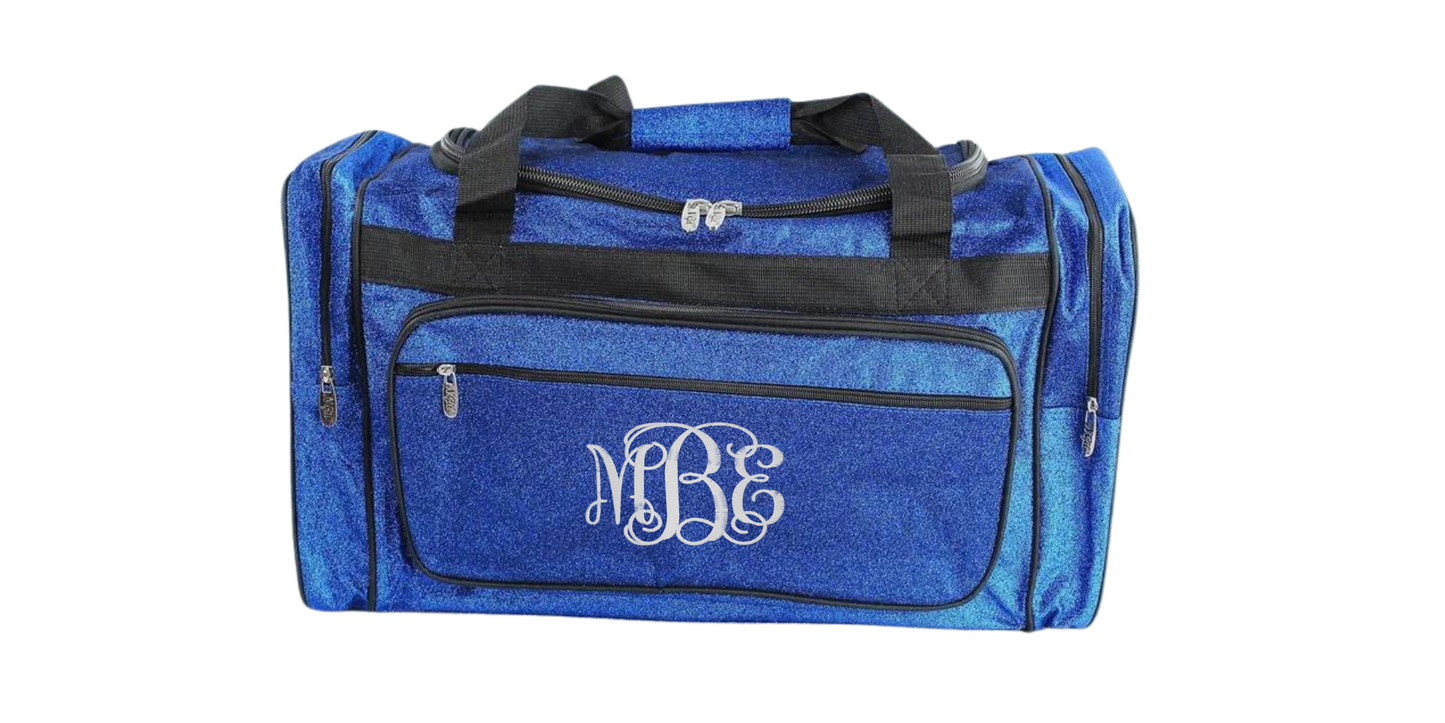 Monogrammed Duffel Bag Glitter 23 Inches Hot Pink